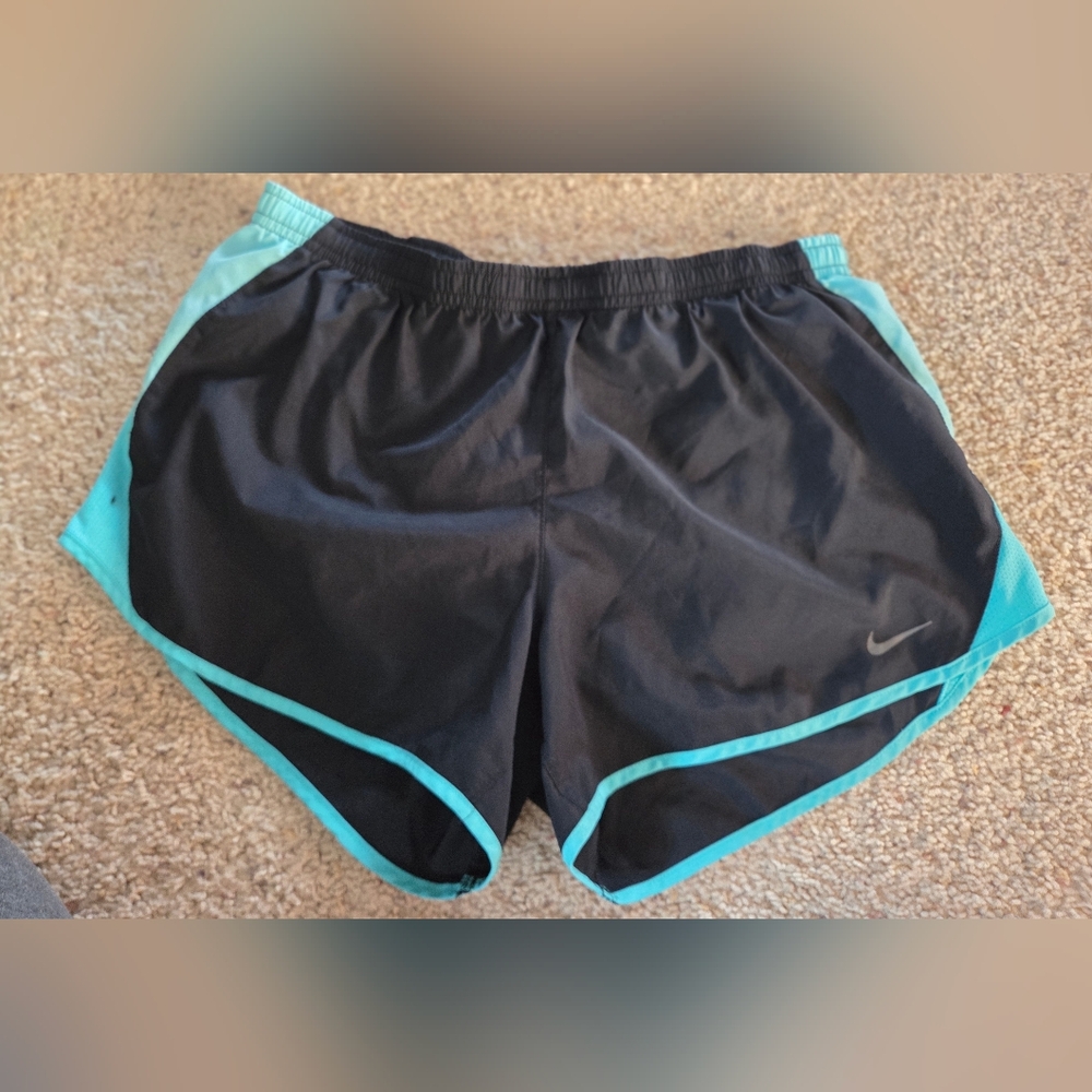 Nike Black Athletic Shorts with Aqua Trim